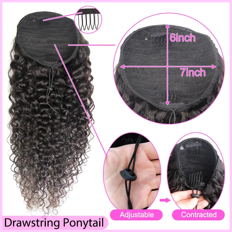 Wrapped Ponytail & Drawstring Ponytail 100% Mink Hair - TAMY DOLL HAIR
